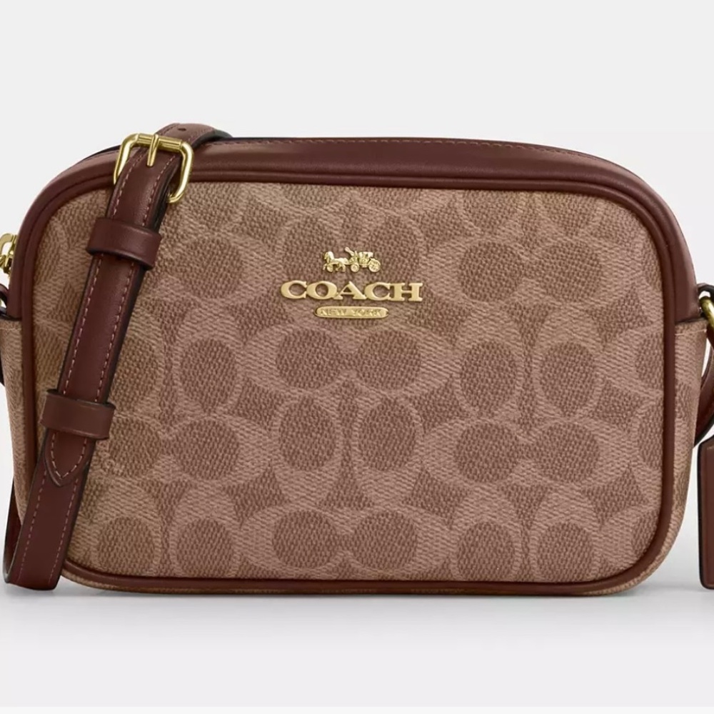 Coach Signature Canvas Brown Crossbody Bag